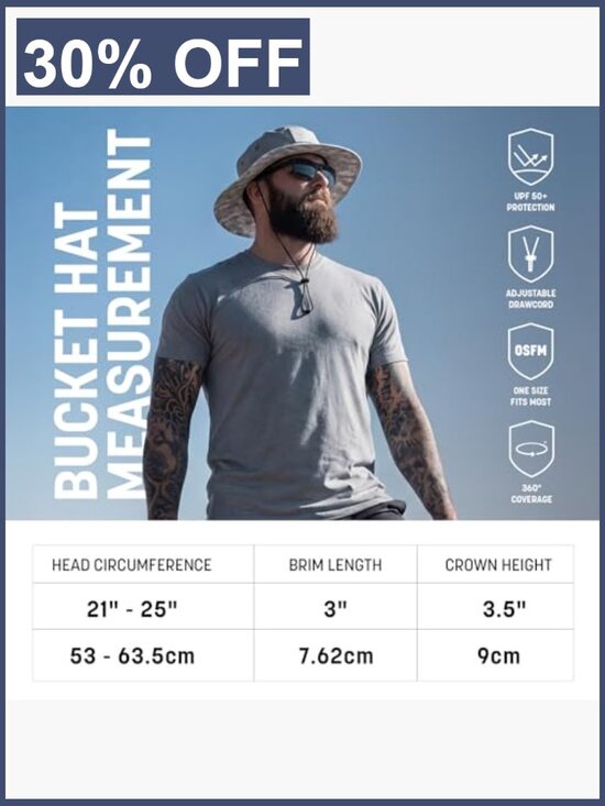 Bucket Hat UPF 50+ Sun Protection Adjustable Strap Moisture Wicking main image 7